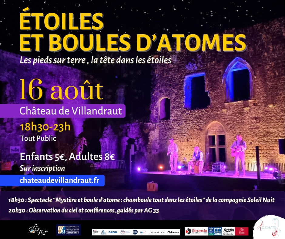 Etoile et boules d'atomes : spectacle et nuit des étoiles